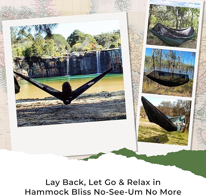 Hammock with Mosquito Net - Fully Reversible Bug Free Hammock Tent, Extra Large Sleeping Space, Bug Proof Netting & Suspension - Change The Way You Camp with Hammock Bliss Quality - No-See-Um No More