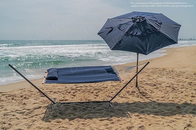 Classic All-Weather Outdoor Hammock with Pillow Sunbrella® Fabric Deluxe Size (Canvas Navy (#5439-0000))