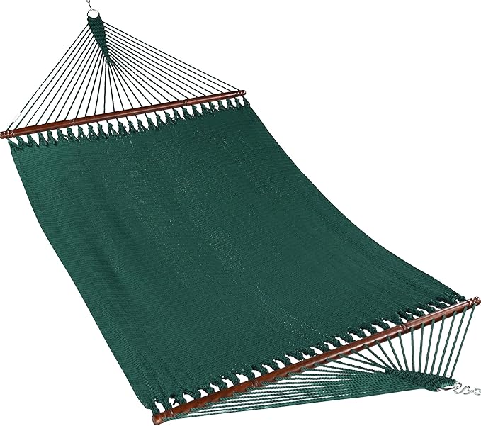 Jumbo Caribbean Hammock - 55 Inch - Soft-Spun Polyester - Green