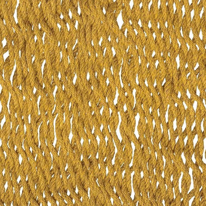 NOVICA Mustard Yellow Hand Woven Cotton Mayan 2 Person XL Rope Hammock with Hanging Accessories, 'Maya Mustard' (Double)