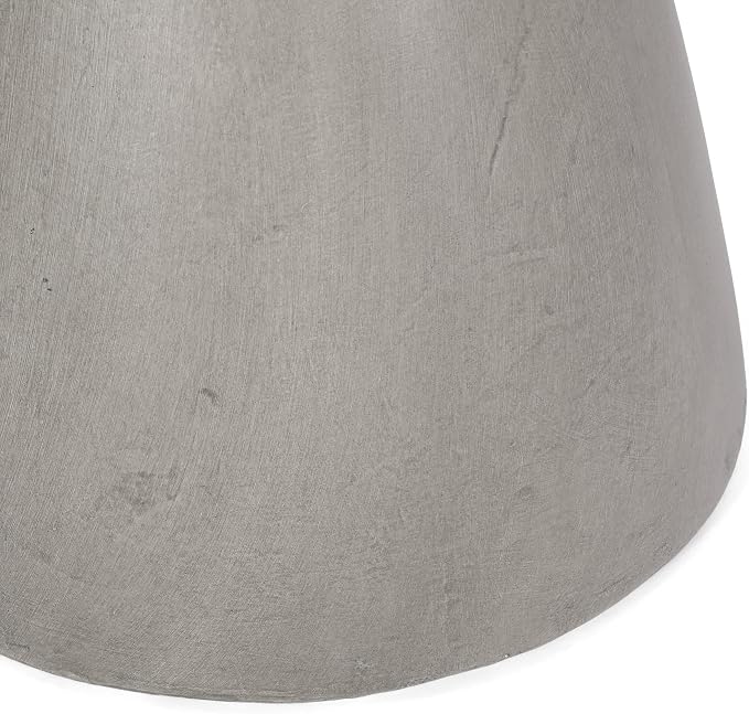 Outdoor Side Table 18" Hourglass Shape Lightweight Concrete-Look Outdoor Indoor Accent Table Decorative Garden Stools, for Patio Porch Living Room, Grey