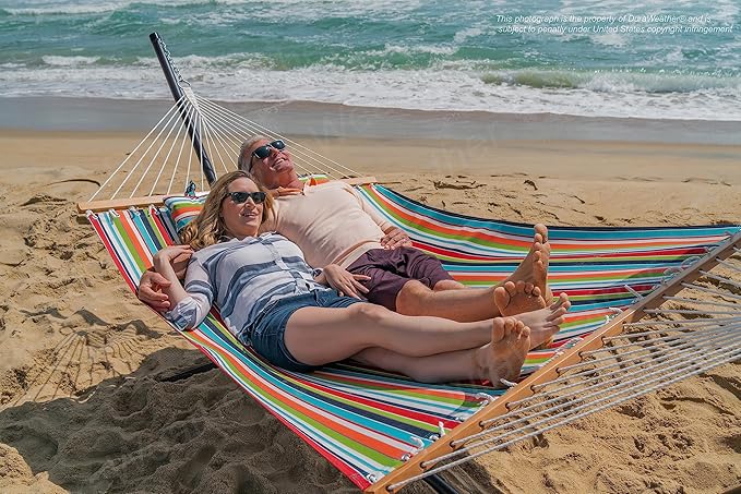 Classic All-Weather Outdoor Hammock with Pillow Sunbrella® Fabric Deluxe Size (Carousel Confetti (#7774-0000))
