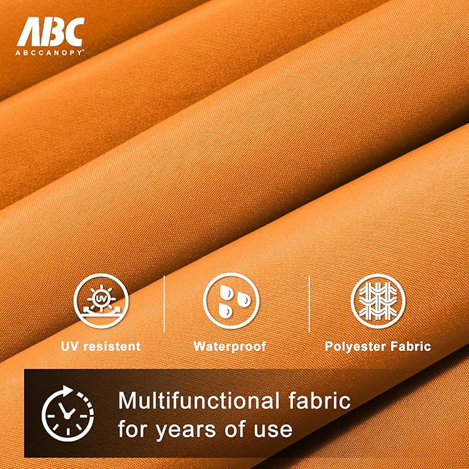 ABCCANOPY 10FT Cantilever Umbrella Offset Hanging Patio Umbrella with Base Stand Rotate and Tilt，Suitable for Garden, Lawn, Backyard(Orange)