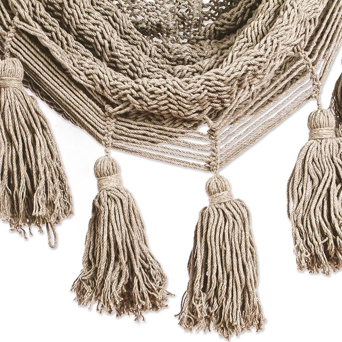 Novica Handmade Ocean Seat in Ivory Cotton Hammock Swing (Single)
