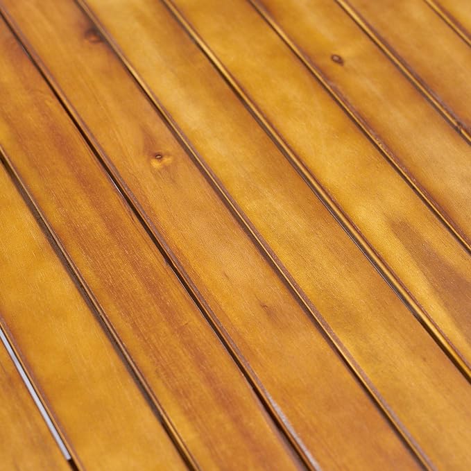 Christopher Knight Home Nick Outdoor Acacia Wood Round Dining Table, Teak Finish