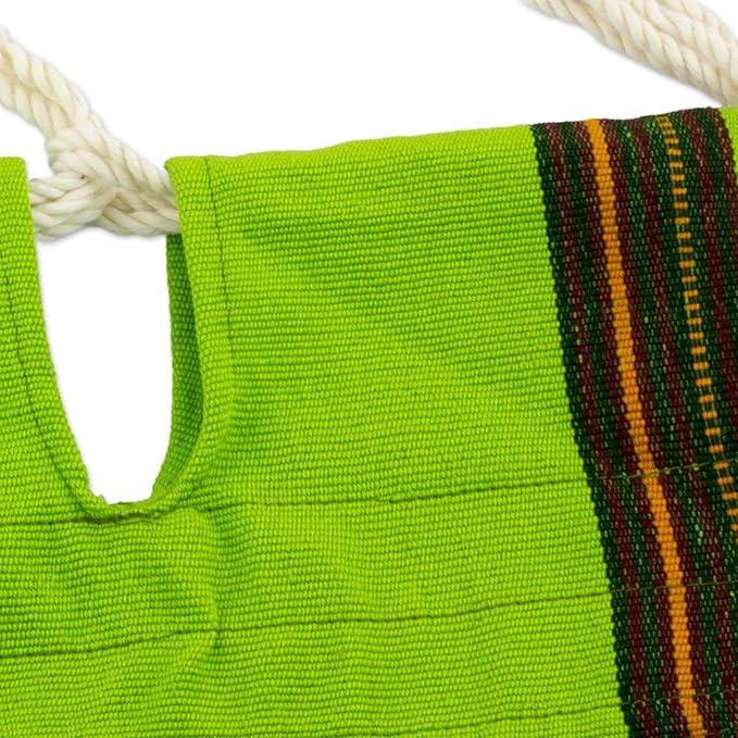 NOVICA Green Fabric Woven Hammock, 'Green Tropical Slumber' (Single)