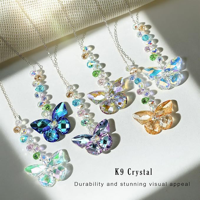 6PCS Crystal Butterfly Suncatchers for Window Hanging Ornaments Sun Catcher | Rainbow Maker,Sun Catchers Indoor Window,Wedding Garden Home Decor,Glass Ornaments for Christmas Tree,Gifts For Women Sister