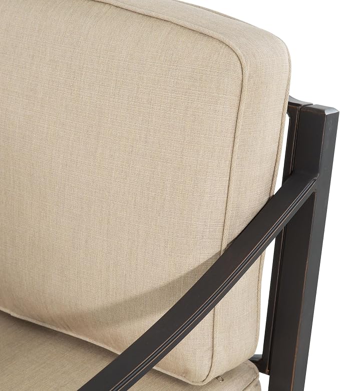 PEAK HOME FURNISHINGS Tamarin Outdoor Swivel Club Lounge Chair in Bronze Aluminum with Ottoman
