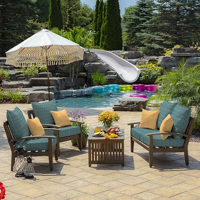 Arden Outdoor Deep Seat Cushion Set, 24x24, Alana Tile