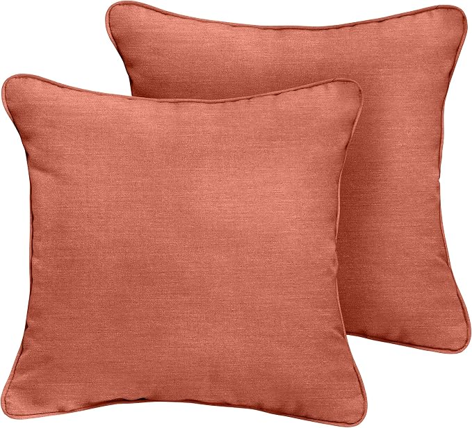 Sorra Home x Sunbrella - Square Pillows (Set of 2), Cast Coral