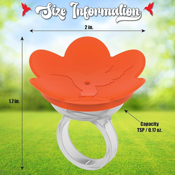 Hummingbird Ring Feeder (Orange) - Hand Feed Hummingbirds Right in Your Backyard. Get up Close and Personal with Nature. Proudly Made in The U.S.A. - The Original