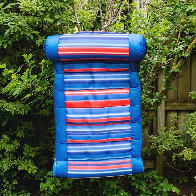 Big Joe Kona Hammock No Inflation Needed Pool Lounger with Headrest, Quick Draining Fabric, 4 feet Big