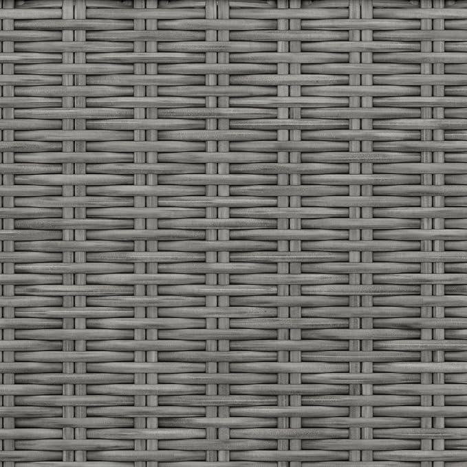 Martha Stewart Bedford 71" Indoor-Outdoor Patio Table with Faux Wood Top and Rattan Wicker Finish in Gray