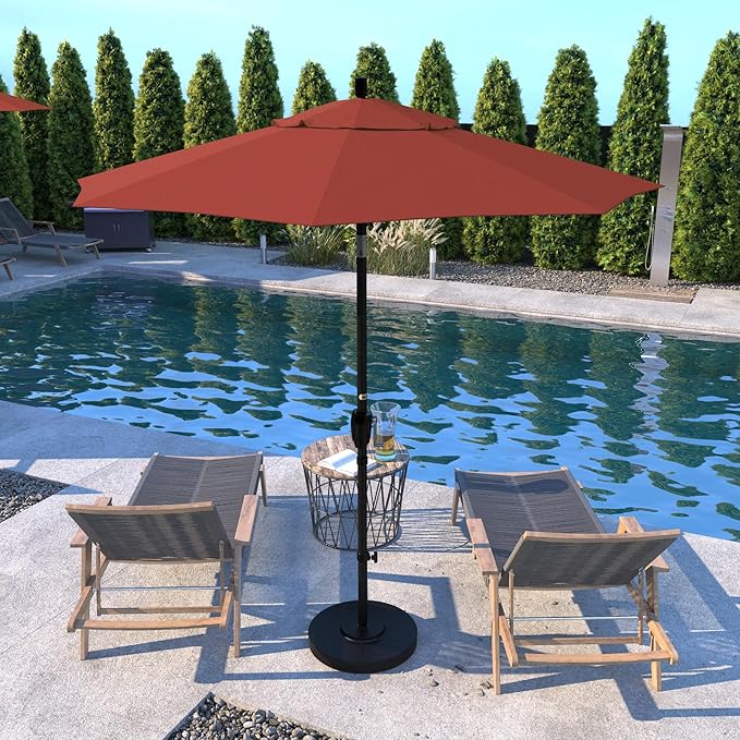California Umbrella 7.5' Round Aluminum Market Umbrella, Crank Lift