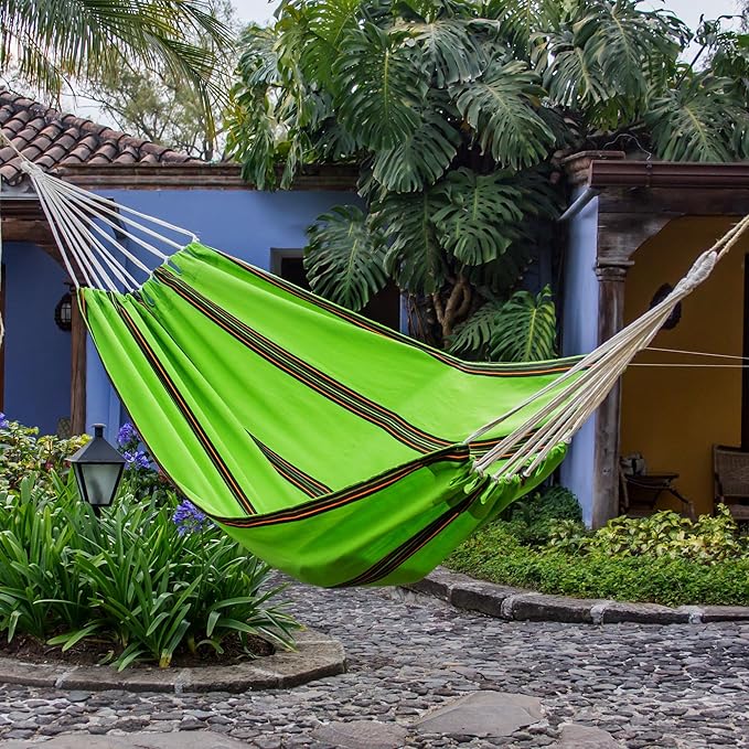 NOVICA Green Fabric Woven Hammock, 'Green Tropical Slumber' (Single)