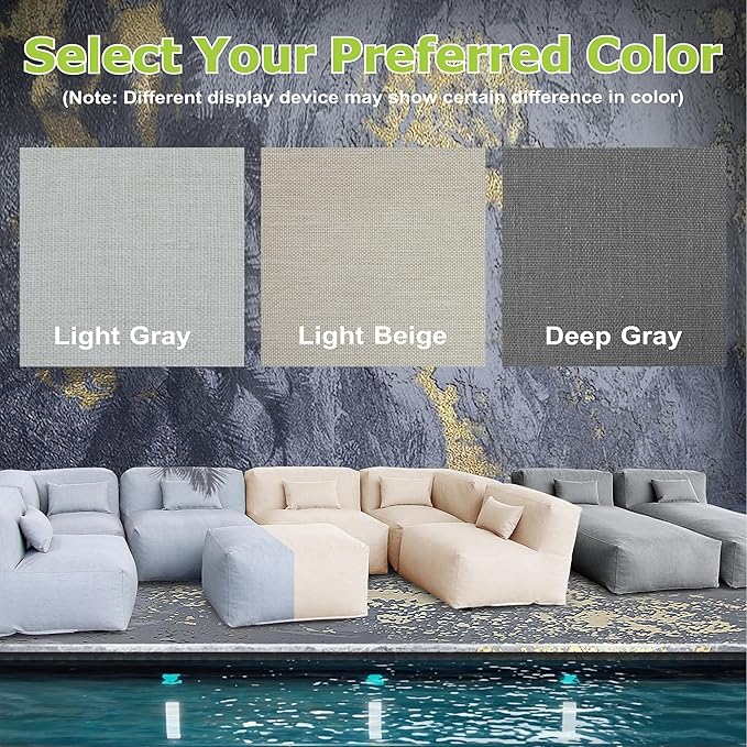 Patio Furniture Set Bean Bag 9 Pieces Outdoor Chairs Sectional Conversation Patio Set Daybed Furniture Outdoor Sofa Couch High Density Foam Filling Modern Comfy Patio Couch, Dark Gray