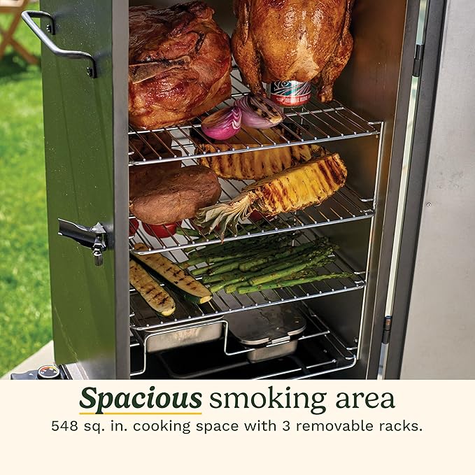 Cuisinart 30" Electric Smoker, 3 Adjustable Racks, Large Capacity BBQ Meat Smoker, Water & Wood Trays for Smoked Meat, Brisket, Salmon & Jerky, Adjustable Temperature Control