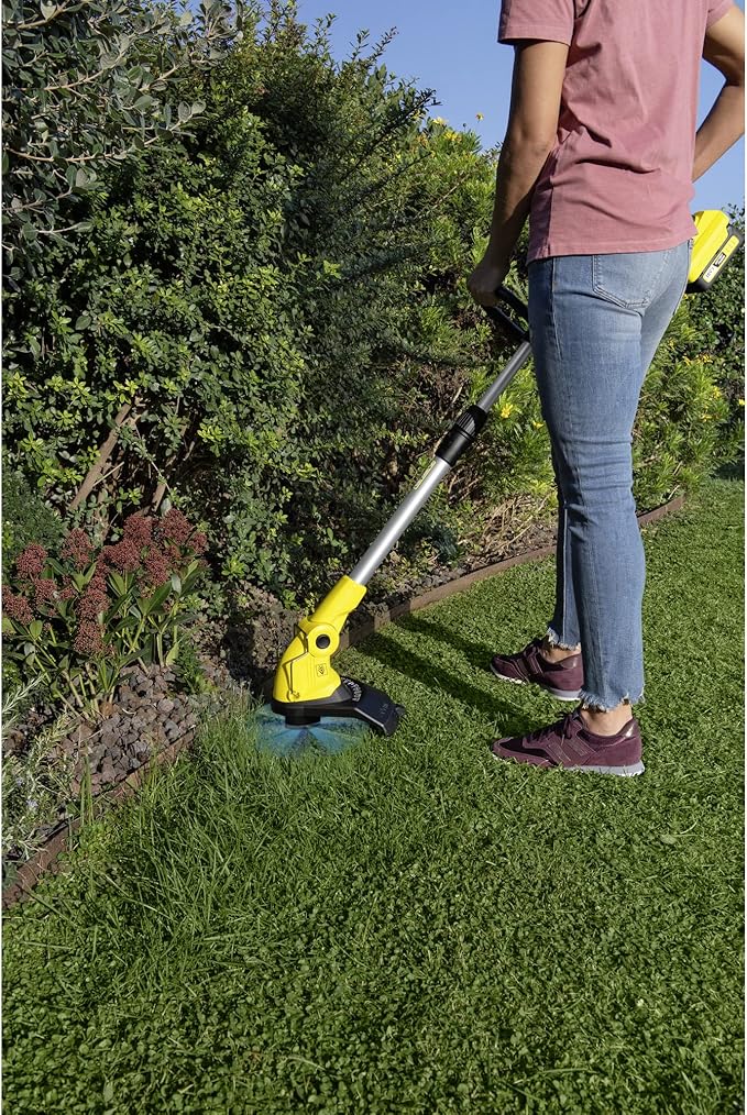 Kärcher 18V Battery-Powered Grass Trimmer LTR 18-30, Cutting Speed: 7800 rpm, Cutting Diameter: 30 cm, Thread Diameter: 1.6 mm, Can be Used with the Kärcher 18V Battery, Battery not Included Yellow