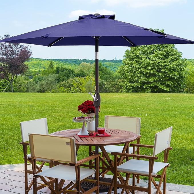 7.5ft Outdoor Umbrella Patio Umbrella,2-Year-Non-Fading,Table Market Patio Umbrella with Push Button Tilt and Crank,for Pool, Deck, Garden,Backyard