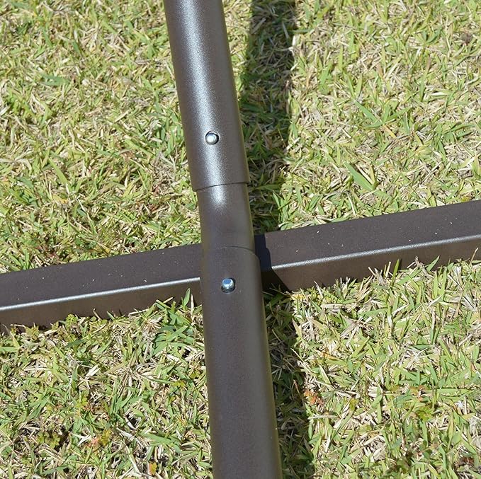 Quilted Hammock and Tribeam Stand (Green and Blue Stripe with TRIBEAM Stand Mocha)