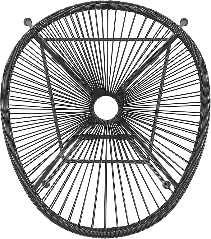 Linon Charleston Black Woven Hammock Style Outdoor Chair with Metal Frame