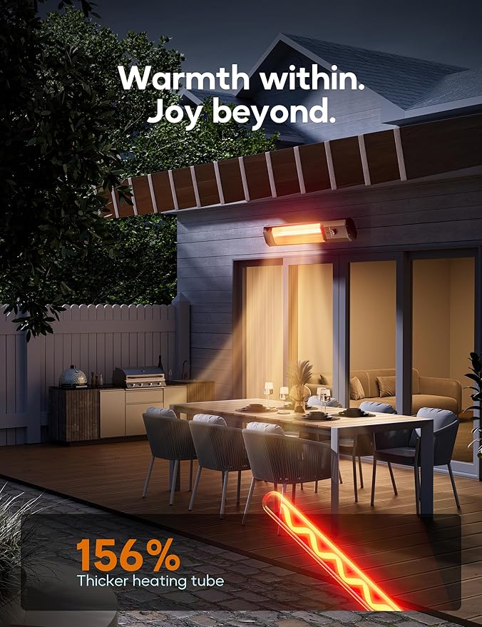 Patio Heater, 9 Heat Setting, 9-Hour Timer, Portable A - 5