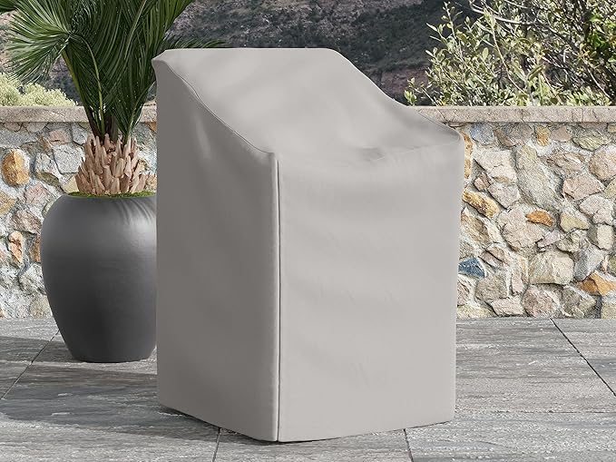 Covermates Ultima Outdoor Chair Cover – Heavy-Duty 600D Polyester Patio Protection, Weather-Resistant, Drawcord Hem, Mesh Vents, Fits Garden & Deck Chairs, 28W x 34D x 38H - Set of 4, Ripstop Grey