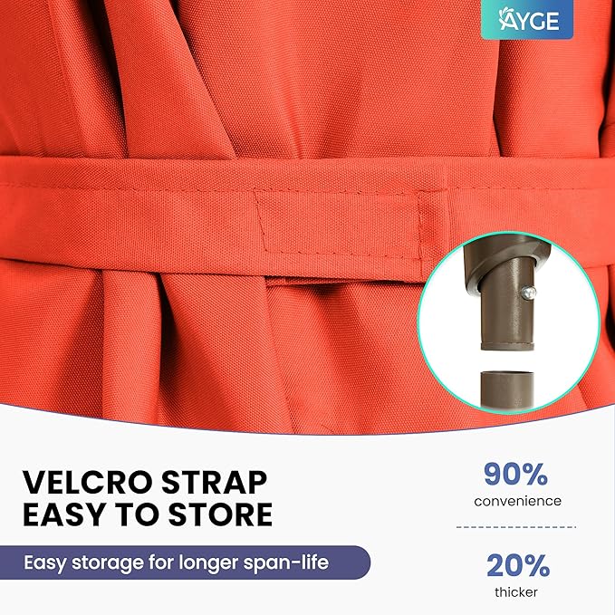 Ayge 6.5x10FT Rectangular Patio Umbrella Outdoor Table Umbrella w/Push Button Tilt & Crank Rectangle Market Umbrella UV Protection for Garden,Deck,Lawn,Yard & Pool,Orange