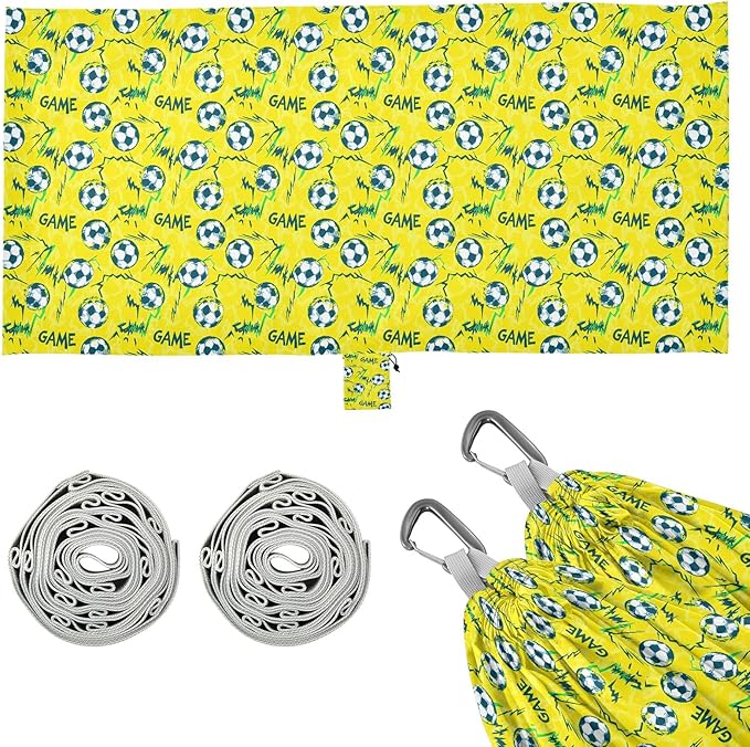 Camping Hammock Outdoor Hammocks for Outside Yellow Football Game Beach Trees Portable Lightweight with Pockets Tree Straps Indoor
