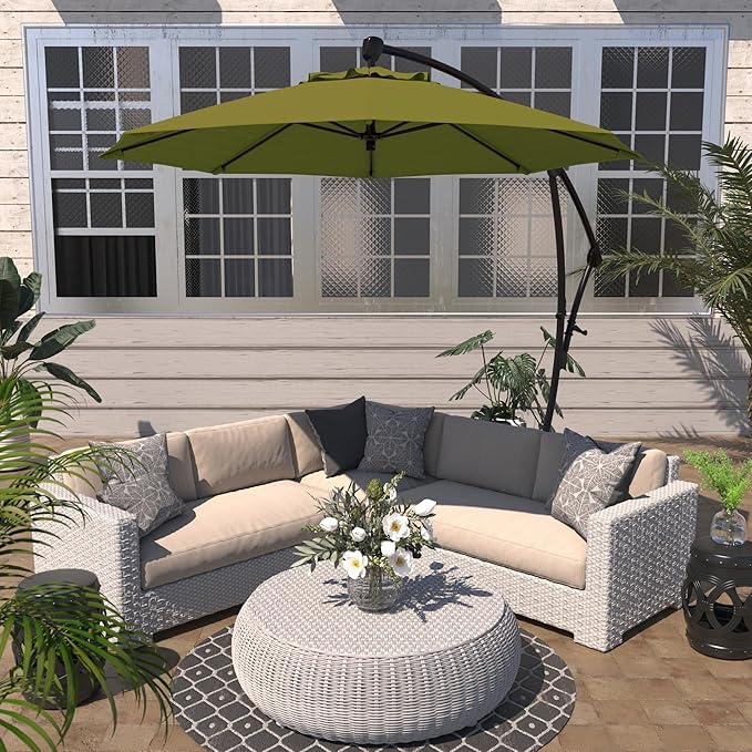 California Umbrella 9-Foot Offset Cantilever Patio Umbrella Infinite Tilt