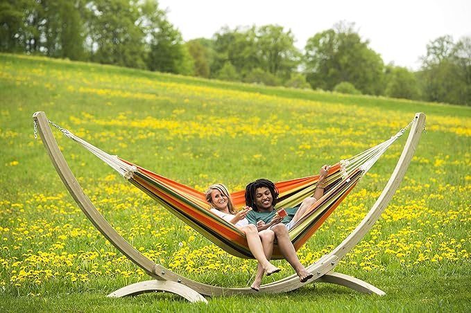 BYER OF MAINE Paradiso Hammock, Authentic Brazilian, Esmeralda, Recycled Cotton/Polyester Blend, Double, 142" L x 68" W, Holds up to 400lbs