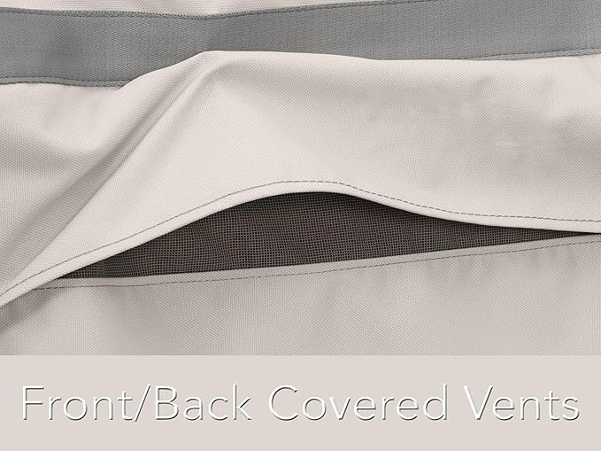 Covermates Prestige Outdoor Serving Cart Cover – Premium All-Weather Patio Furniture Protector with Mesh Vents, Water-Resistant 900D Polyester, Drawcord & Buckle Straps, 50W x 30D x 34H, Stone