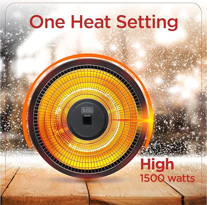 BLACK+DECKER Patio Electric Heater for Ceiling, Heater for Outside with Remote Control