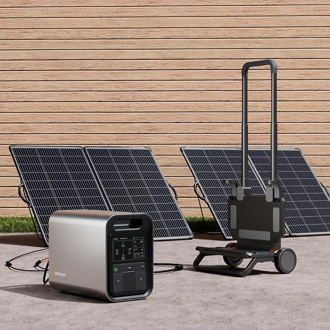 Enphase IQ PowerPack 1500 Wh + 2x200W New Solar Panel Kit | UL 9540A Certified Solar Generator | Home Backup Power Outage | LFP Battery | IQ8 Microinverters | Enphase App | Charges in ~4 Hours