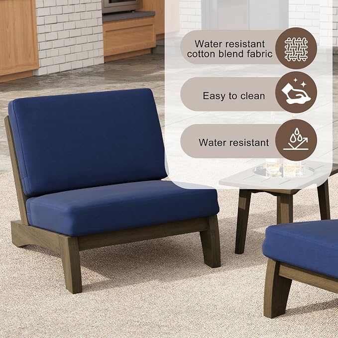 2 Pieces Patio Furniture Sets, All-Weather Outdoor Wood Bistro Set Patio Conversation Chiarsfor Balcony, Backyard