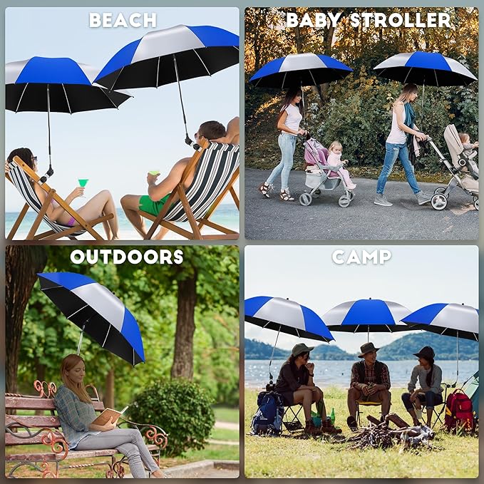 Beach Umbrella, 360 ° Chair Umbrella with Clamp, UPF50+ Shade for Beach, Sand, Patio, Yard (Not Includ Chair)