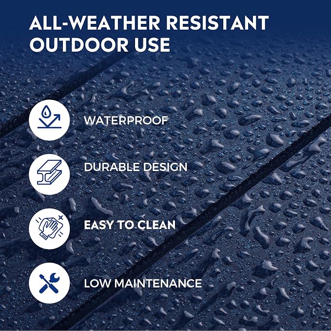 Costaelm Adirondack Outdoor Side Table, 55” HDPE Small Outside Table with Storage Shelf, Weather Resistant Plant Shelf, Outdoor Coffee Table and Buffet Table for Pool & Yard, Navy Blue