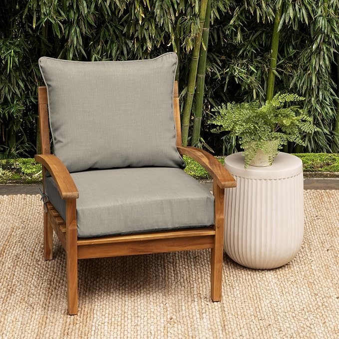 Arden Outdoor Deep Seat Cushion Set, earthFIBER, 4-Pack, 24x24, Taupe | Outdoor Sofa, Couch, Conversation Set, Weather-Proof, Rain-Proof, Fade Resistant for Chair, Mold and Mildew Resistant