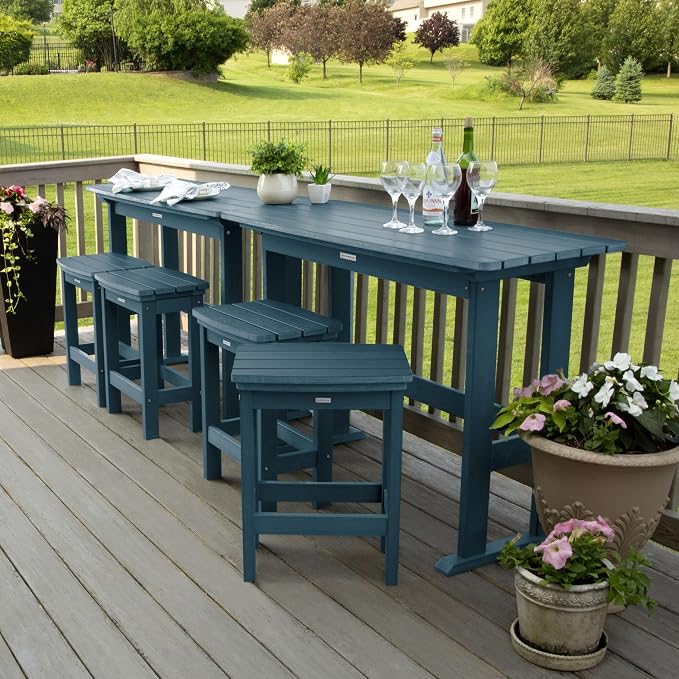 Highwood Lehigh 6pc Counter Height Balcony Dining Set, Nantucket Blue