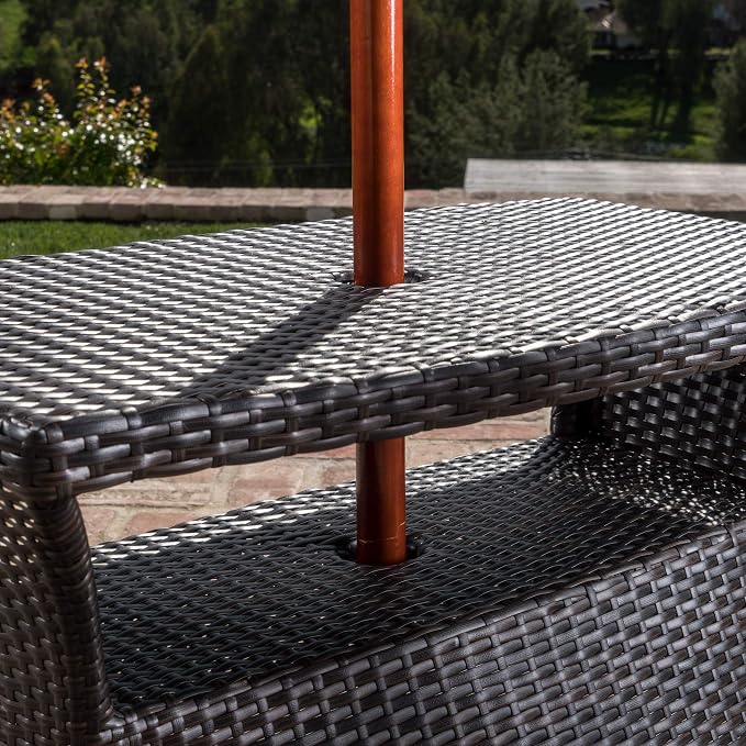 Christopher Knight Home Berkeley Outdoor Wicker Side Table, Multibrown