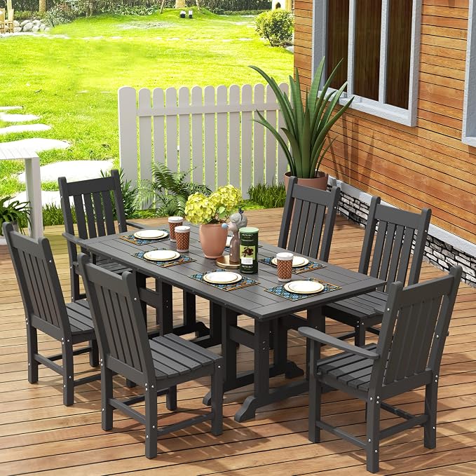 WestinTrends Malibu 71" Outdoor Patio Dining Table, Gray