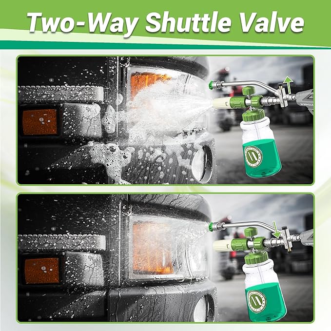 M MINGLE Dual Lance Pressure Washer Wand for Foam Cannon | Dual-Connector Accessory, 5 Nozzle Tips, 5000 PSI, 1/4" Quick Connect