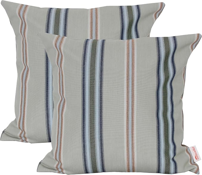 Outdoor/Indoor Sunbrella Throw Pillows Square Set of 2 Pieces 16 inch x 16 inch Saltillo Sagebrush - Cover Only, Insert Not Included