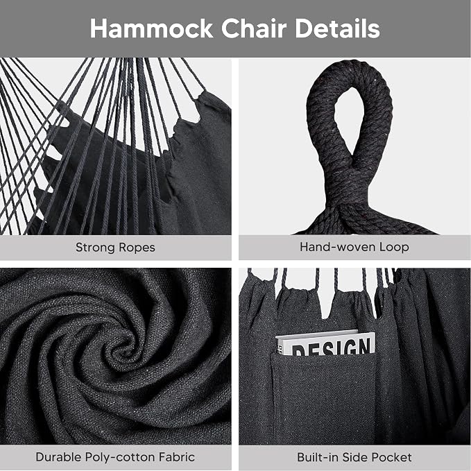 SUNCREAT 2-in-1 Convertible Double Hammocks 2 Person Heavy Duty, Large Patio Hammock with Space Saving Stand, Patented, Coffee Stripe