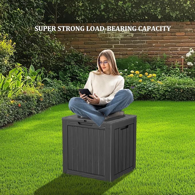 35 Gallon deck box Outdoor Cushion Storage Waterproof, Outdoor Storage Box with Lockable Lid & UV-Resistant for Patio Furniture, Outdoor Cushions, Garden Tools and Pool Supplies, Black