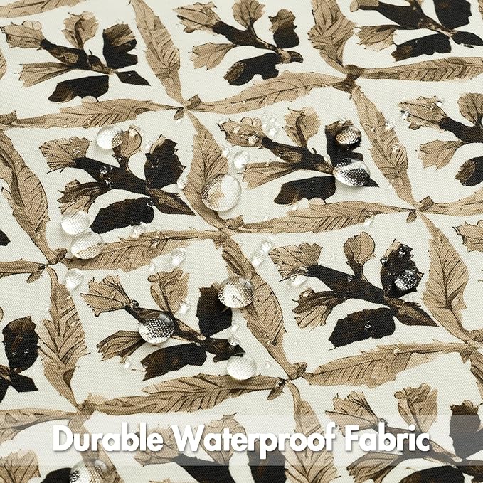 MIULEE Floral Decorative Pillow Covers Set of 2,Block Print Throw Pillowcases Outdoor Boho Farmhouse Vintage Accent Cushion Covers for Couch paito Garden Sofa Bed 18x18 Inch, Coffe-Brown