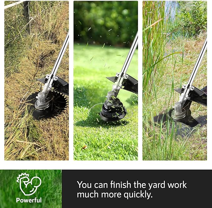 Weed Eater 58CC Weed Wacker 4-in-1 Gas Powered Brush Cutter, Straight Shaft String Trimmer with U-Handle and Trimming Heads for Grass/Heavy Bush/(Red)