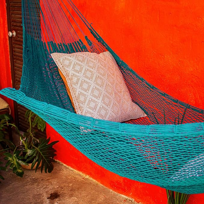 Novica Handmade Uxmal Peacock Cotton Rope Hammock (Single)