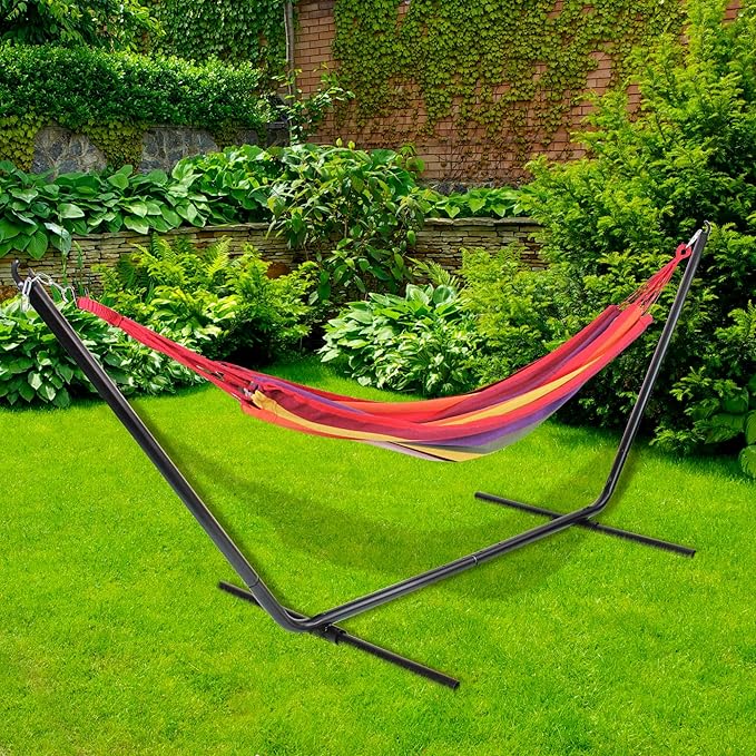 Northlight 76" Wide Striped Woven Cotton Single Brazilian Hammock