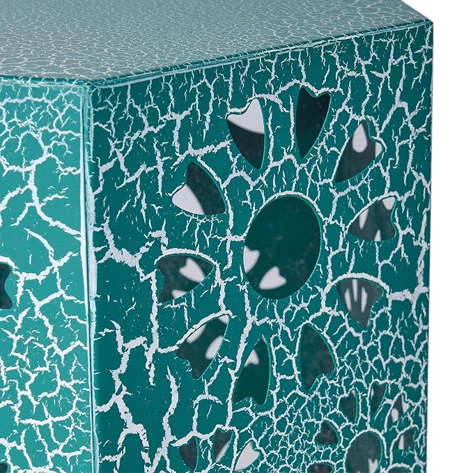 Christopher Knight Home Eliana Outdoor 14" Sunburst Iron Side Table, Crackle Teal